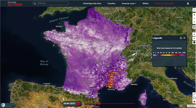 Vent à 10 m de hauteur